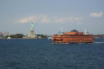 Staten Island ferry and Statue of Liberty